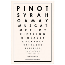 Torchon Test Cépages français Ecru 48 x 72 - ECRU - 48 X 72