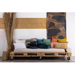 Jeté recyclé Maia - NAVY - 260 X 260