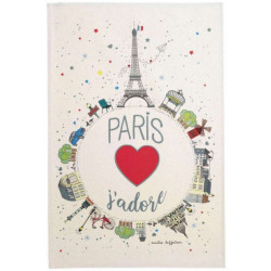 Torchon Planète Paris Ecru 48 x 72 - 48 X 72