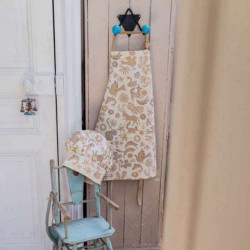 Tablier de cuisine et toque en coton bio Pandi Naturel 52 x 63 - NATUREL - 52 X 63
