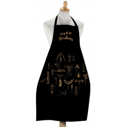 Grand Tablier de cuisine Les Tire-Bouchons Noir 72 x 96 - NOIR - 72 X 96