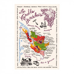 Torchon La Carte Des Bordeaux Ecru 48 X 72 - 48 X 72